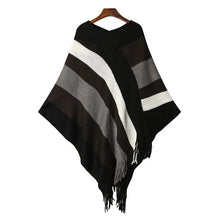 Load image into Gallery viewer, Knitted sweater sexy striped v neck cape