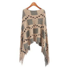 Load image into Gallery viewer, V neck fringed irregular cape