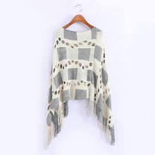 Load image into Gallery viewer, V neck fringed irregular cape