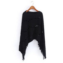 Load image into Gallery viewer, V neck fringed irregular cape