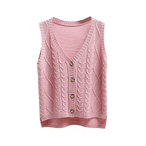 Sleeveless knit vest for women