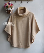 Load image into Gallery viewer, Bat sleeve turtleneck cape