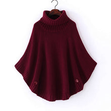 Load image into Gallery viewer, Bat sleeve turtleneck cape
