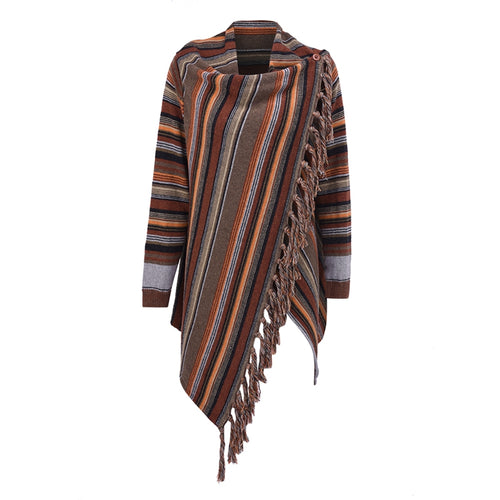 Casual cape with tassels