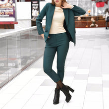 Load image into Gallery viewer, Solid blazer + pencil pants notched jacket