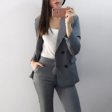 Load image into Gallery viewer, Striped blazer jacket for office