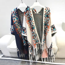 Load image into Gallery viewer, Geometric bat tassels cape