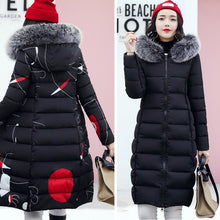 Load image into Gallery viewer, Winter woman in fur hood parkas