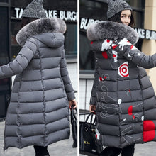 Load image into Gallery viewer, Winter woman in fur hood parkas