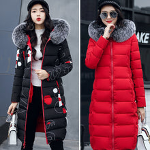 Load image into Gallery viewer, Winter woman in fur hood parkas