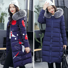 Load image into Gallery viewer, Winter woman in fur hood parkas