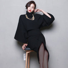 Load image into Gallery viewer, Winter two pieces set turtleneck tops and packed hip skirt