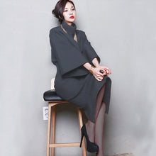 Load image into Gallery viewer, Winter two pieces set turtleneck tops and packed hip skirt