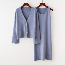 Load image into Gallery viewer, Single breasted loose sweater dress