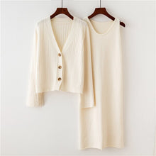 Load image into Gallery viewer, Single breasted loose sweater dress