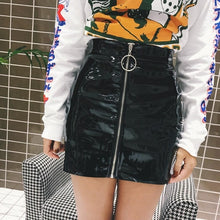 Load image into Gallery viewer, Casual faux leather mini skirt