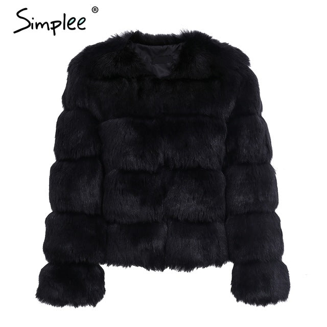 Simplee Vintage Fluffy Faux Fur