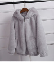 Load image into Gallery viewer, High Waist Fashion Slim Black Red Pink Faux Fur