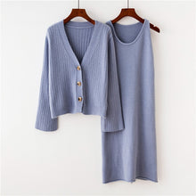 Load image into Gallery viewer, Single breasted loose sweater dress