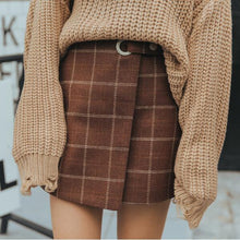 Load image into Gallery viewer, Thickened wool plaid retro skirt