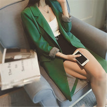 Load image into Gallery viewer, Women's long blazer jacket