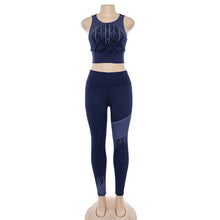 Load image into Gallery viewer, White dot print round neck women tracksuit