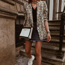 Load image into Gallery viewer, England style snake print blazer jacket