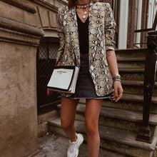 Load image into Gallery viewer, England style snake print blazer jacket