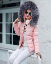 Load image into Gallery viewer, Fur hooded thick warm snow outerwear jacket