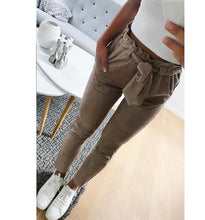 Load image into Gallery viewer, Autumn winter leather drawstring pants