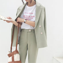 Load image into Gallery viewer, Light green notched blazer jacket