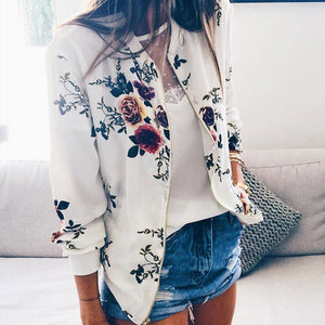 Retro floral printed jacket