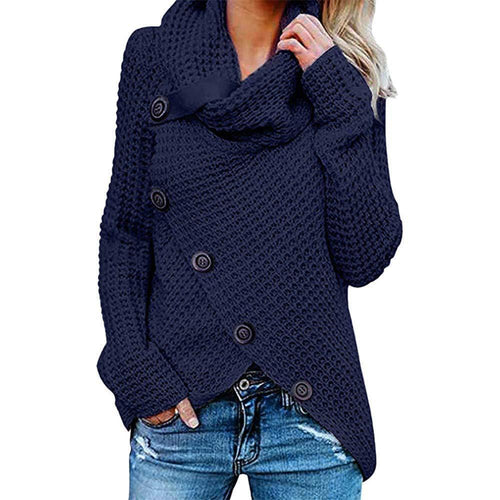 New fashion button type asymmetric knitted cape