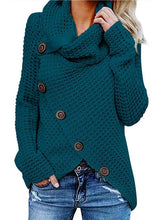 Load image into Gallery viewer, New fashion button type asymmetric knitted cape