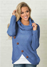 Load image into Gallery viewer, New fashion button type asymmetric knitted cape