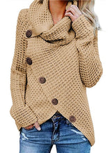 Load image into Gallery viewer, New fashion button type asymmetric knitted cape