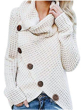Load image into Gallery viewer, New fashion button type asymmetric knitted cape