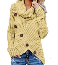 Load image into Gallery viewer, New fashion button type asymmetric knitted cape