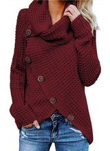 Load image into Gallery viewer, New fashion button type asymmetric knitted cape