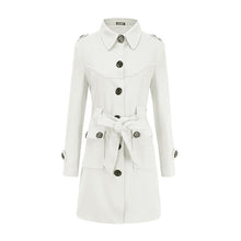 Load image into Gallery viewer, Slim Lapel Single Breasted Straight Belt Girl Winter Warm Elegant Women overcoat