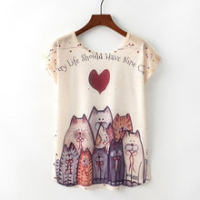 Load image into Gallery viewer, Cat Print t-shirt