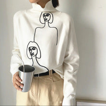 Load image into Gallery viewer, Turtleneck embroidery sweater