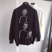 Load image into Gallery viewer, Turtleneck embroidery sweater