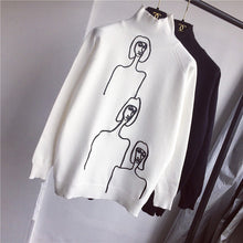 Load image into Gallery viewer, Turtleneck embroidery sweater