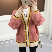 Load image into Gallery viewer, Comfortable loose v-neck sweater