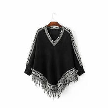 Load image into Gallery viewer, V-neck pattern with tasseled cape